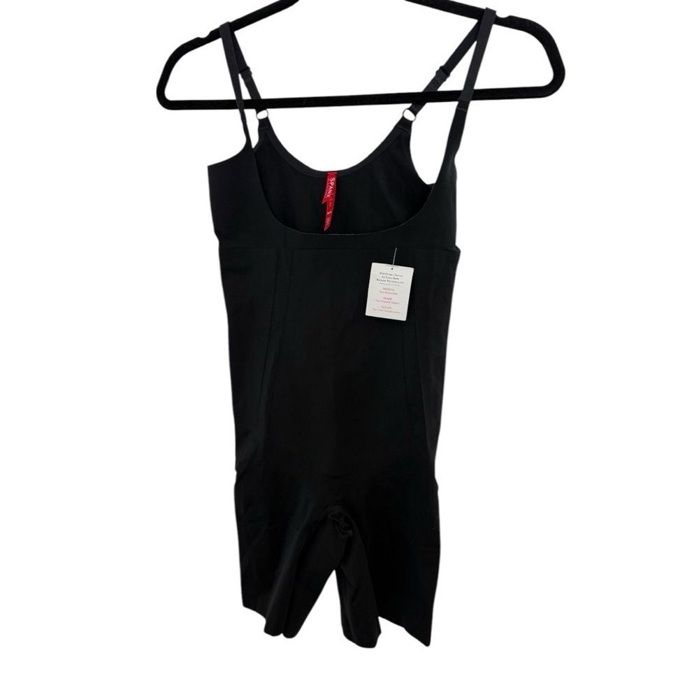 SPANX “Suit Your Fancy” Open-Bust Mid-Thigh Bodysuit NWT black medium